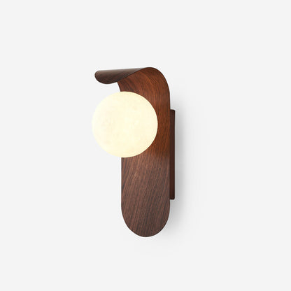 Velmara minimalistische houten wandlamp in de vorm van een wereldbol