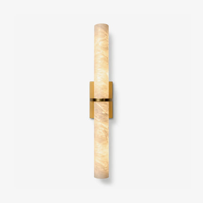 Slanke wandlamp met albasten balk
