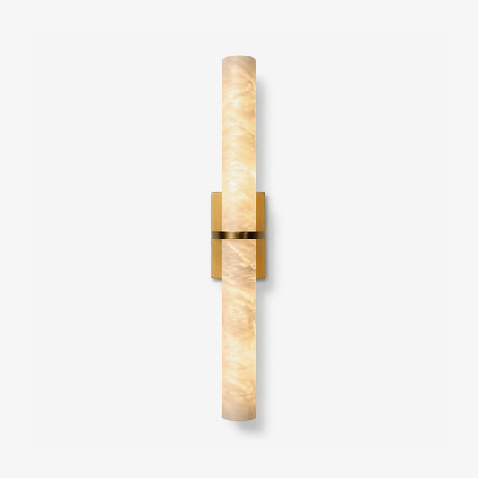 Slanke wandlamp met albasten balk