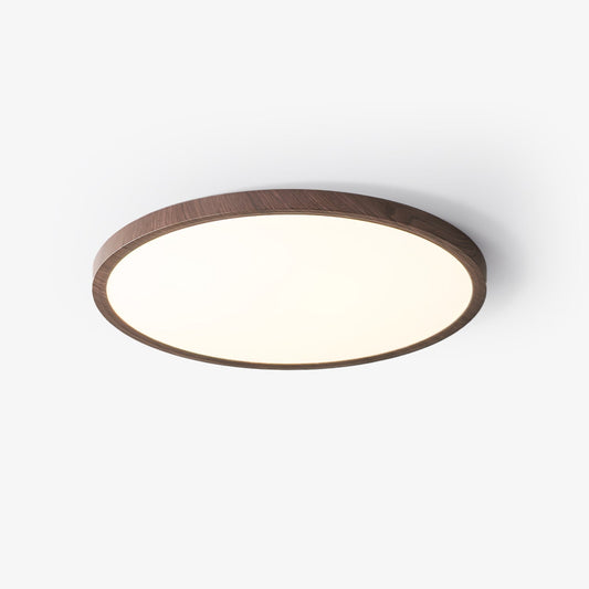 Slanke plafondlamp van walnoot met vlakke montage