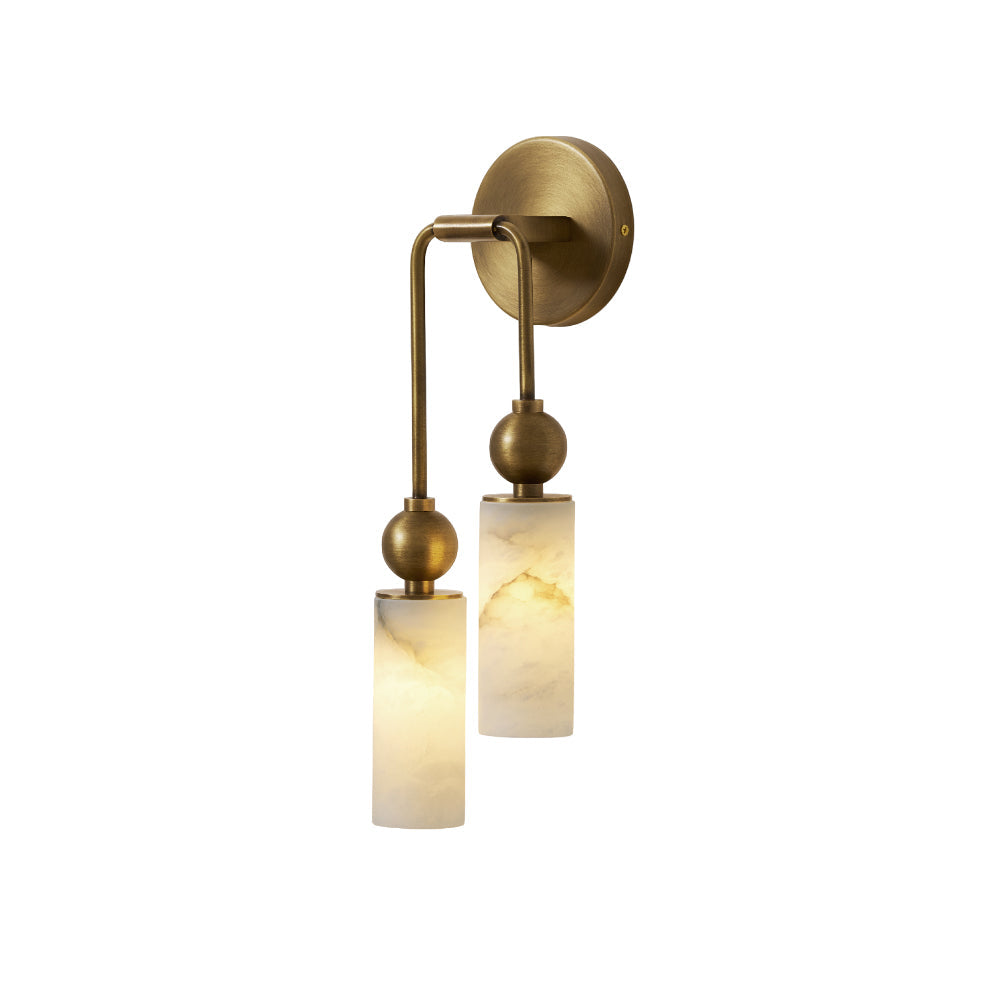 Wandlamp met albasten zuil