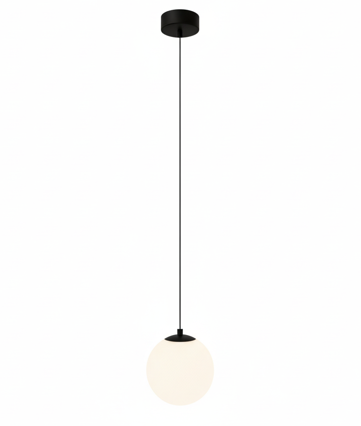 Solvara Nordic hanglamp met opalen glazen bol