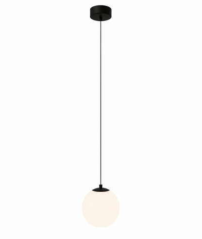 Solvara Nordic hanglamp met opalen glazen bol