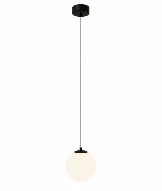 Solvara Nordic hanglamp met opalen glazen bol