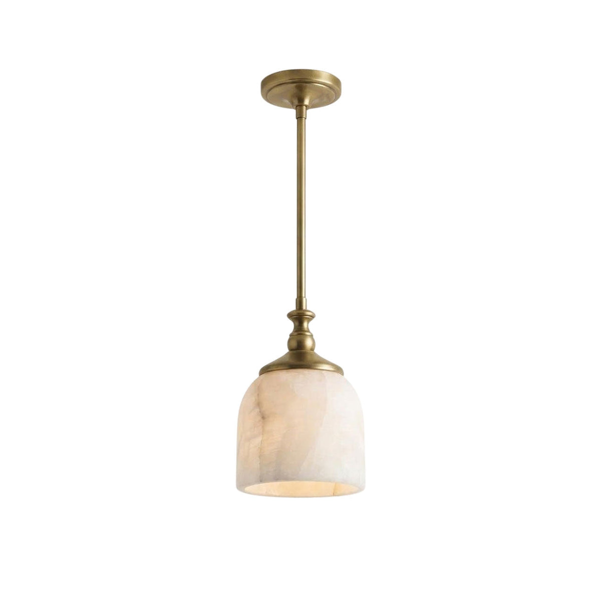 Hanglamp met albasten belvormige kap