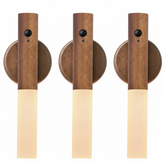 Oakmira minimalistische houten wandlamp met bewegingssensor
