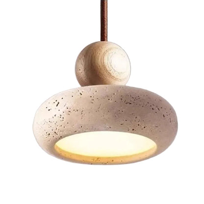 Velora Japandi-hanglamp van travertijn