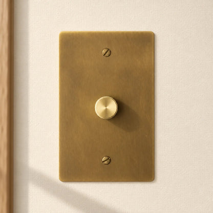 Brevanto vintage messing draaidimmer met 1 schakelaar