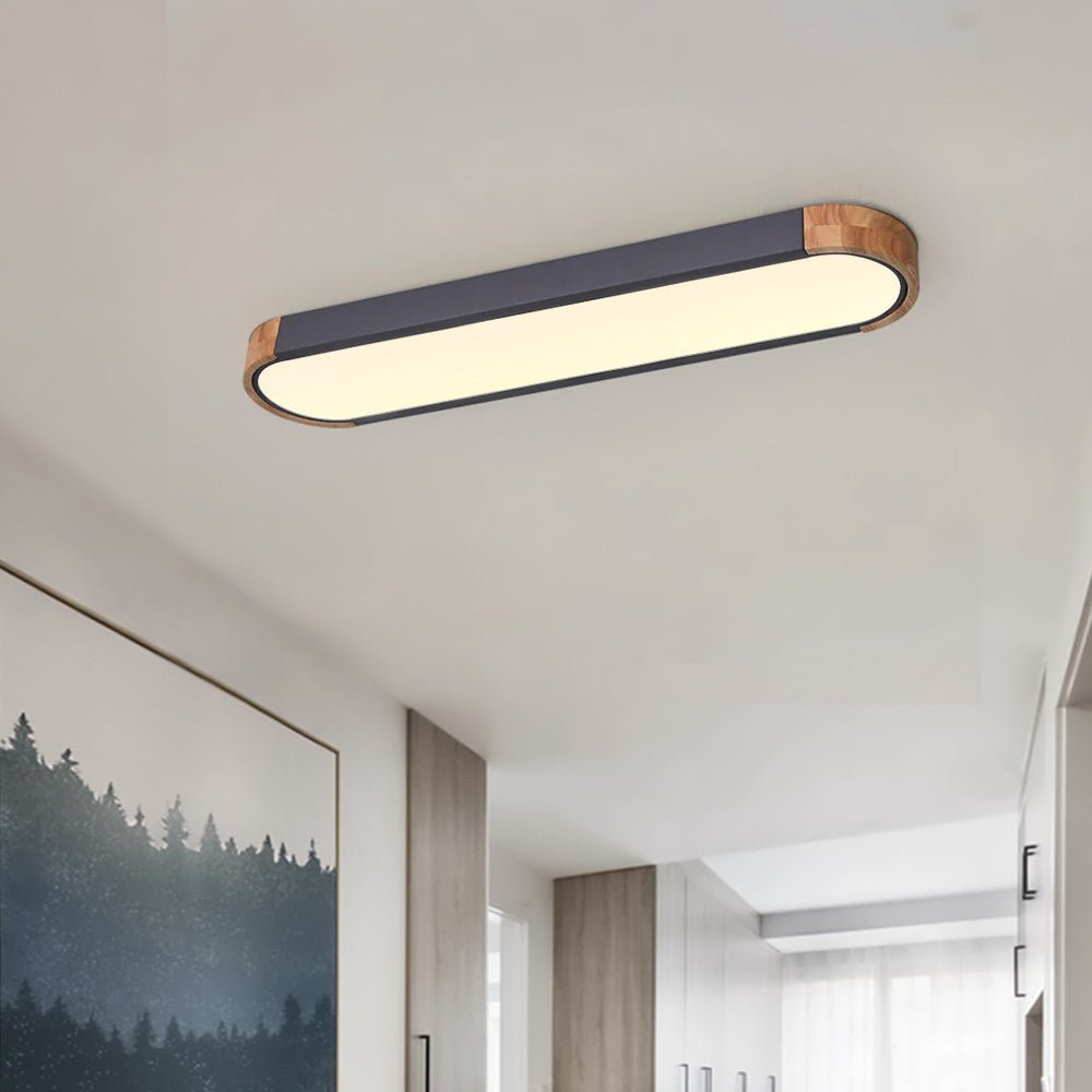 Ovalyn minimalistische ovale houten led-plafondlamp