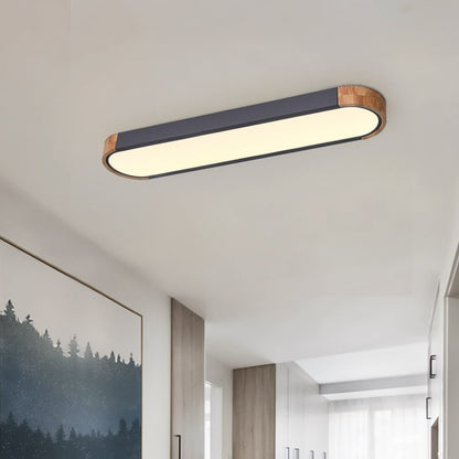 Ovalyn minimalistische ovale houten led-plafondlamp