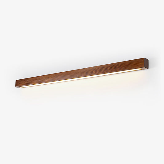 Slanke lineaire wandlamp van hout