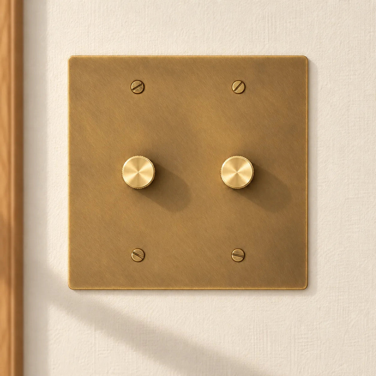 Bellardo vintage messing draaidimmer met 2 schakelaars