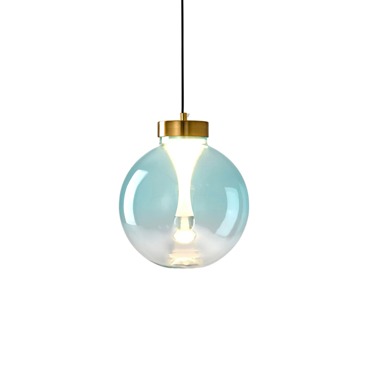 Hanglamp met bol van getint glas