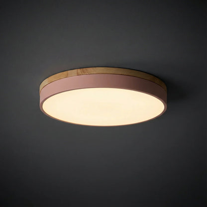 Lumbra minimalistische houten plafondlamp voor vlakke montage