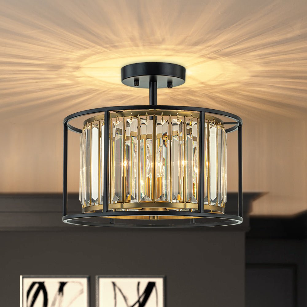 Kristallen plafondlamp met open frame