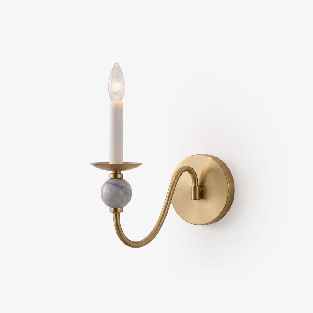 Wandlamp met marmeren bol