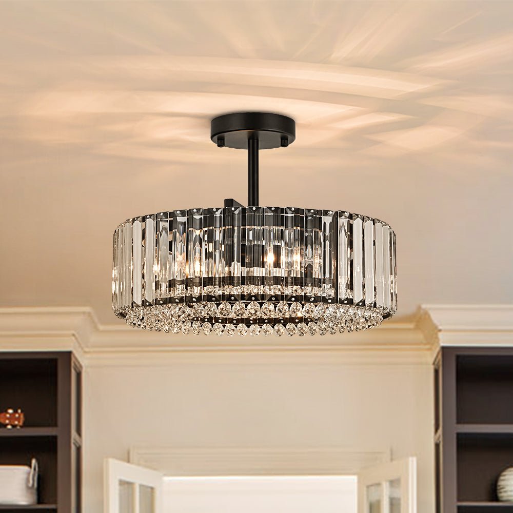 Glamoureuze gesneden kristallen plafondlamp