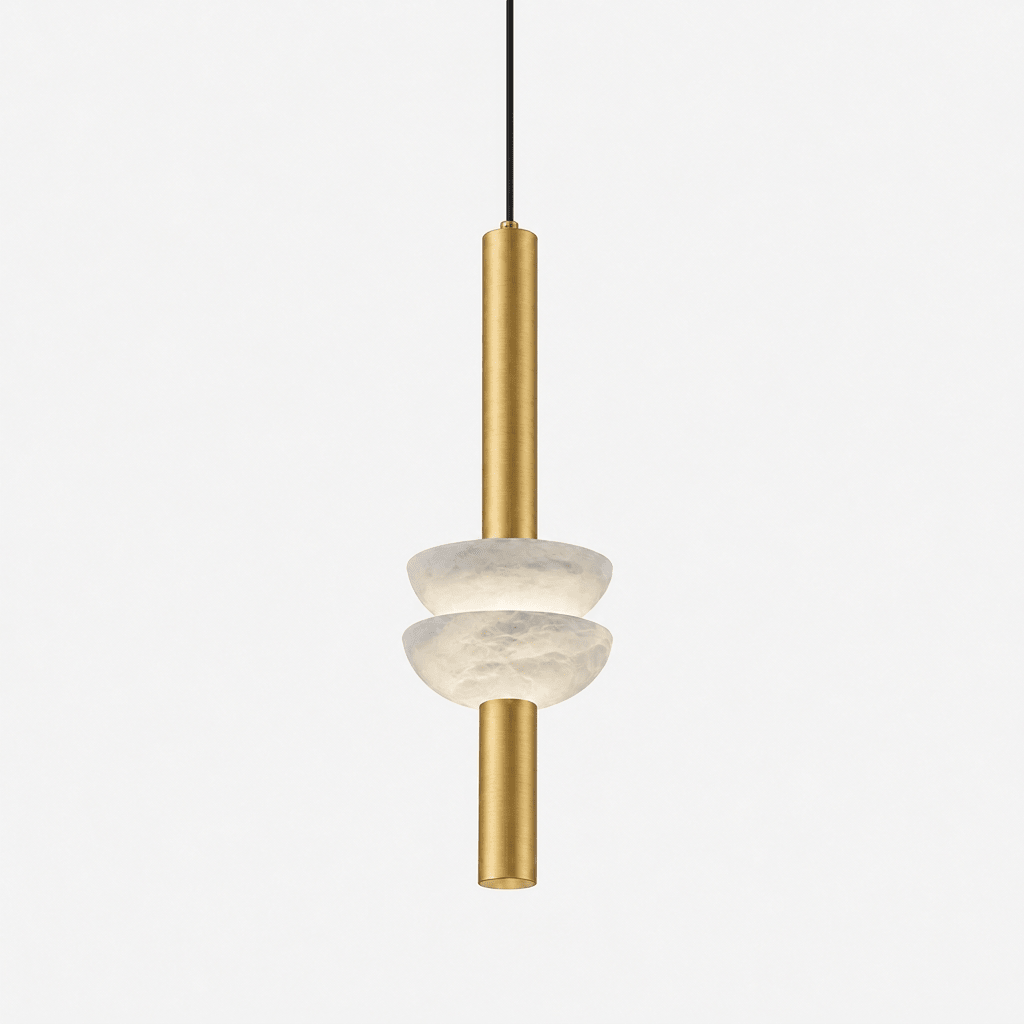 Hanglamp met albasten schijf