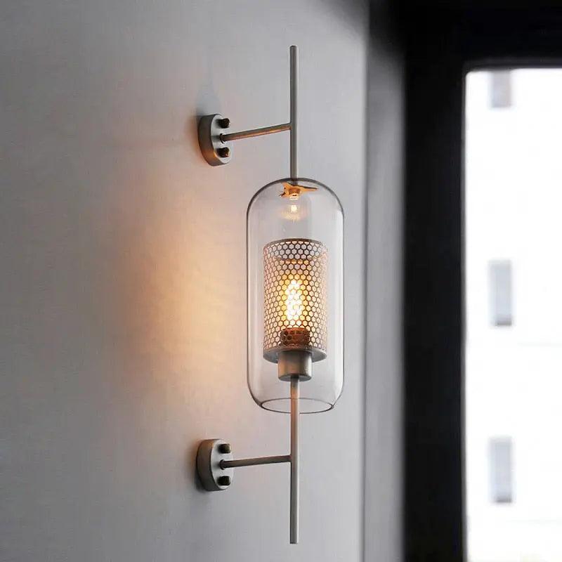 Serenova retro glazen wandlamp