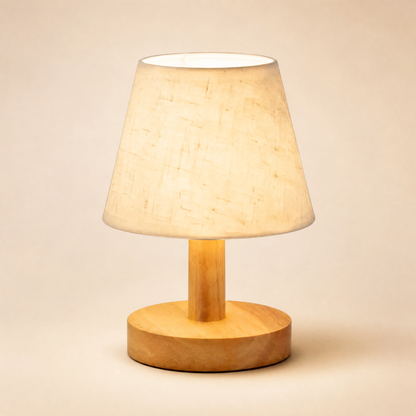 Elarion Scandinavische tafellamp van eikenhout