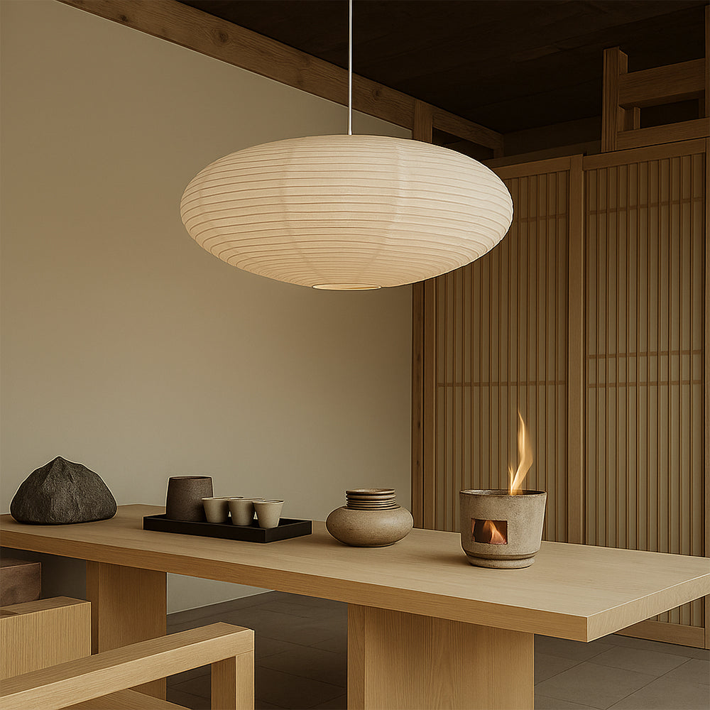 Kaiwabi Japandi-hanglamp van katoenpapier