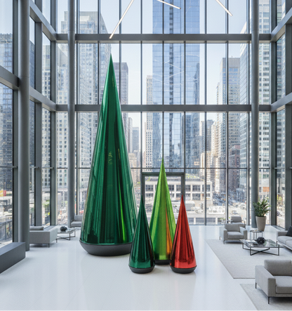 Glintora moderne metallic pvc-opblaasbare kerstboom
