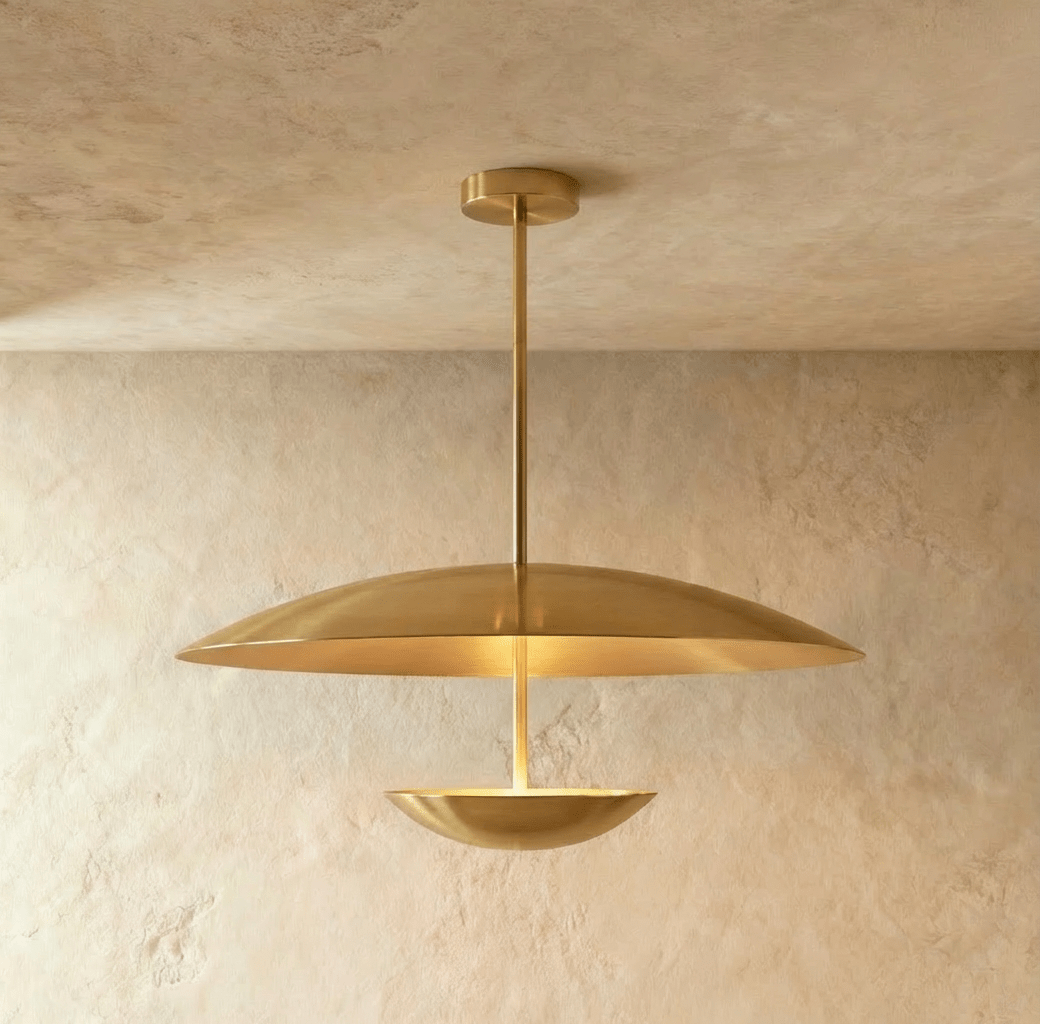 Brede metalen schijfhanglamp