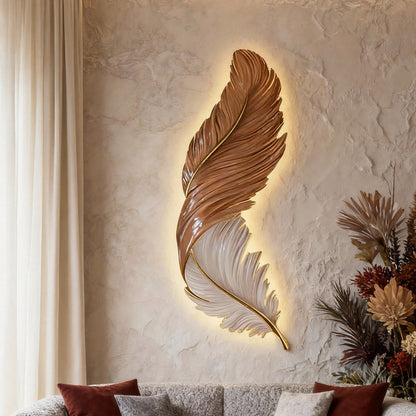 Gebeeldhouwde pluimvormige led-wandlamp
