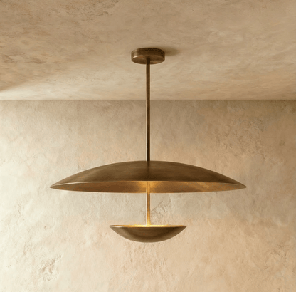 Brede metalen schijfhanglamp