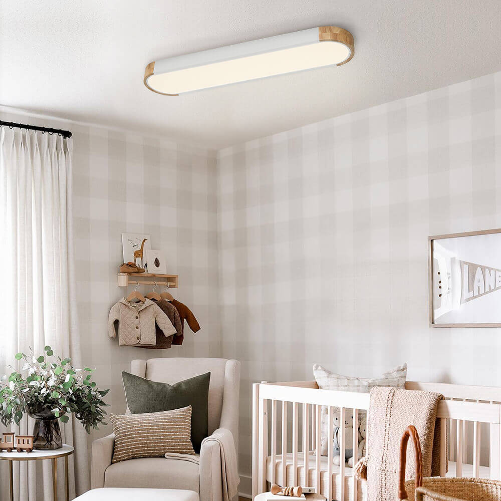 Ovalyn minimalistische ovale houten led-plafondlamp