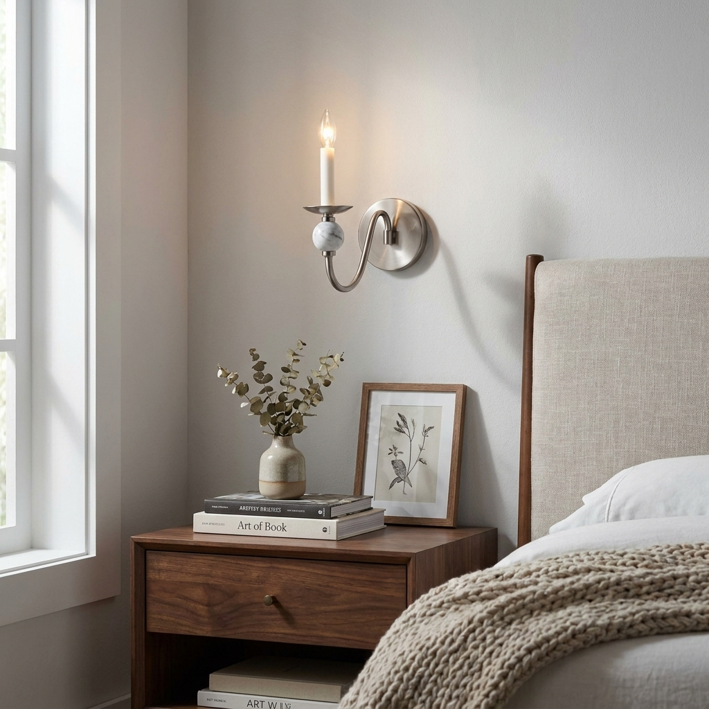 Wandlamp met marmeren bol