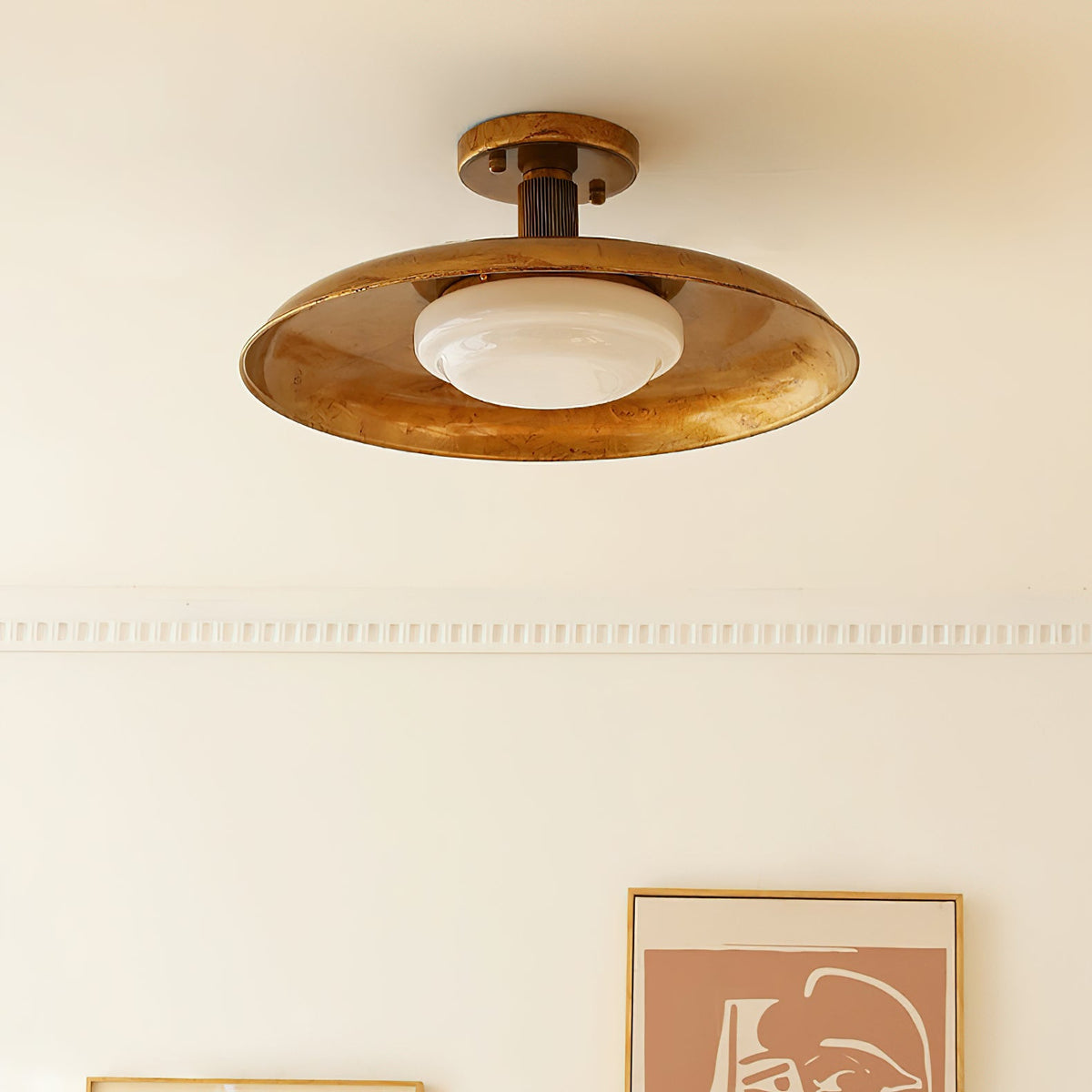 Brede ronde plafondlamp.flush