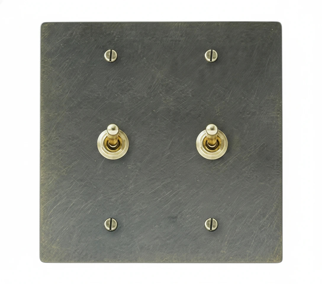 Aldrevo Vintage messing dubbele tuimelschakelaar