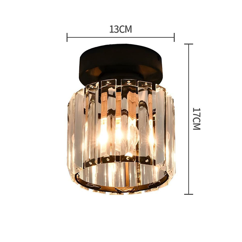 Orvella minimalistische kristallen plafondlamp voor directe montage