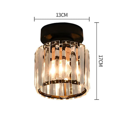 Orvella minimalistische kristallen plafondlamp voor directe montage