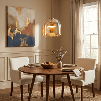 Handgeblazen glazen koepelhanglamp
