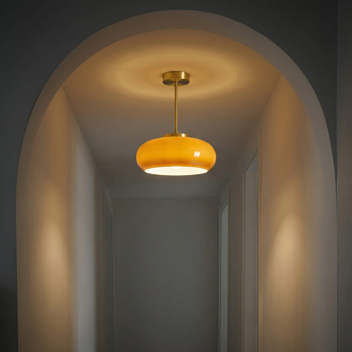 Glanzende half-inbouw plafondlamp van glas