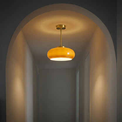 Glanzende half-inbouw plafondlamp van glas