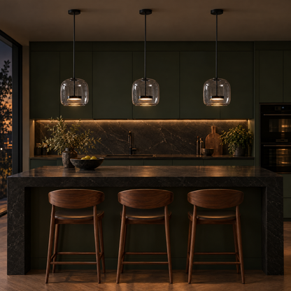 Moderne hanglamp van geblazen glas Glavira