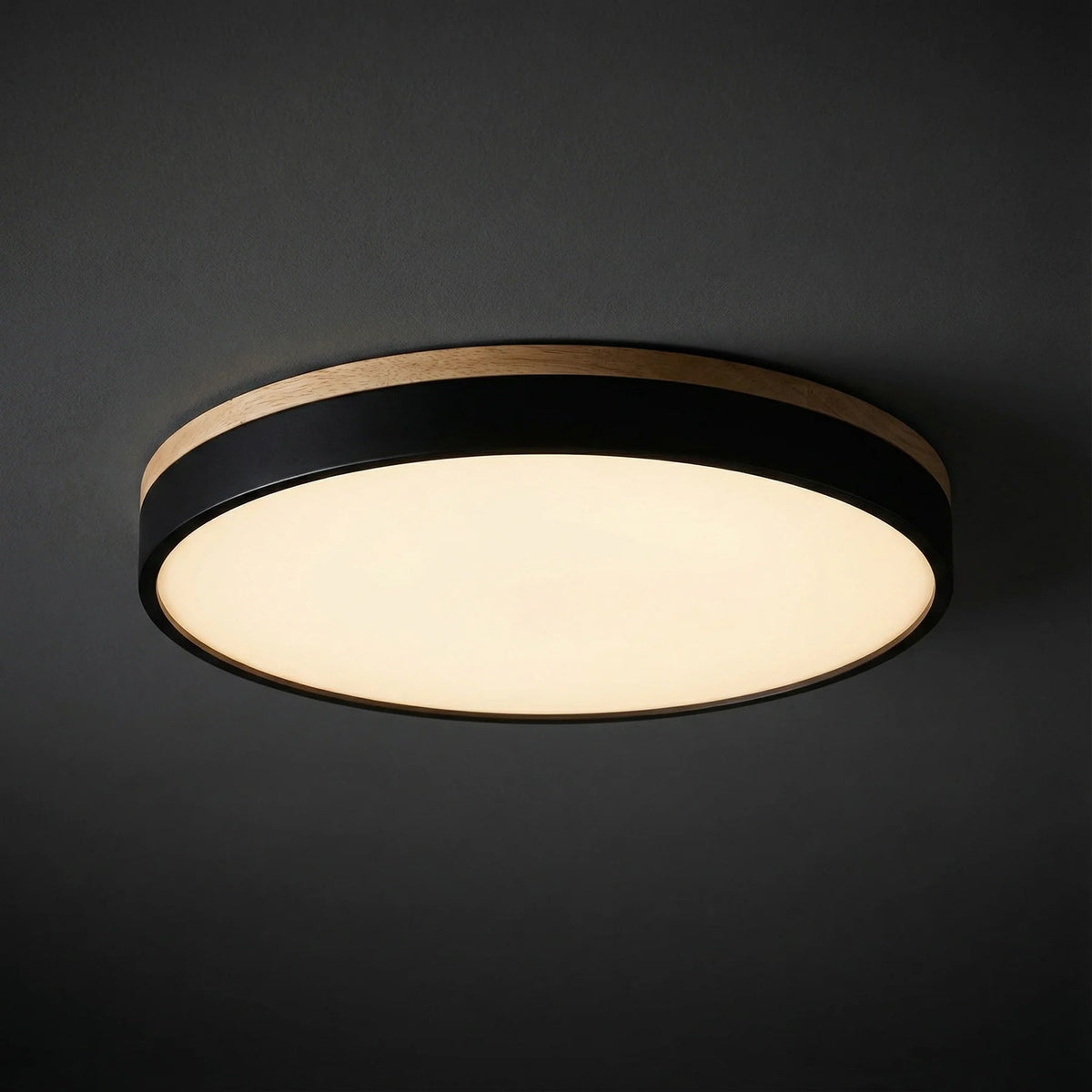 Lumbra minimalistische houten plafondlamp voor vlakke montage