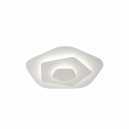 Platte plafondlamp van gelaagd metaal