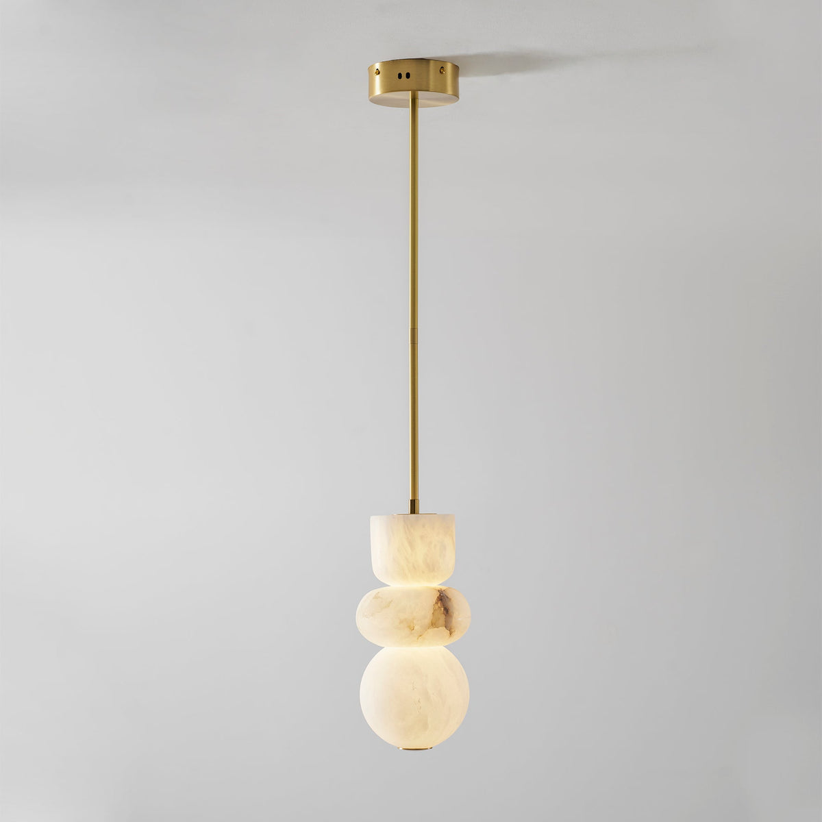 Gestapelde albasten hanglamp