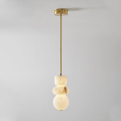 Gestapelde albasten hanglamp
