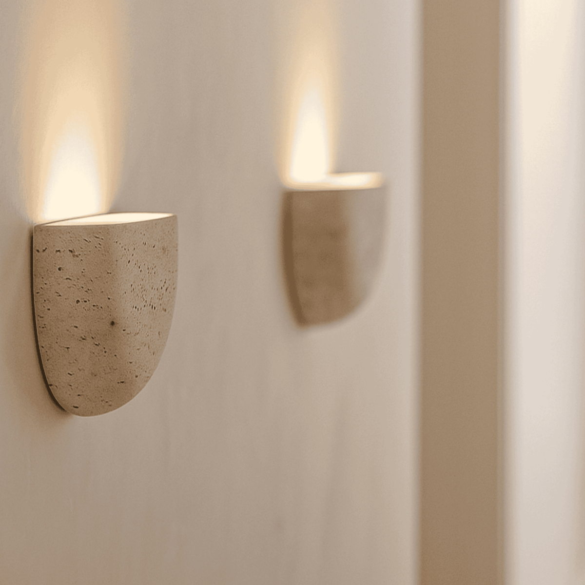 Cavelle Wabi-Sabi-travertijnwandlamp