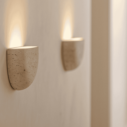 Cavelle Wabi-Sabi-travertijnwandlamp