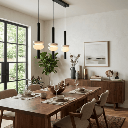 Hanglamp met albasten schijf