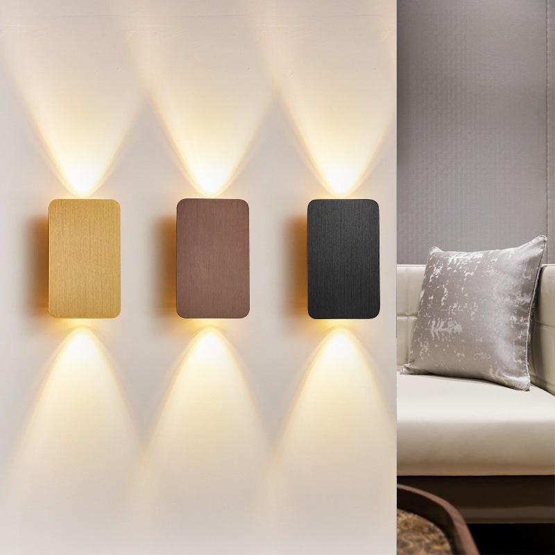 Nyxora minimalistische rechthoekige metalen wandlamp
