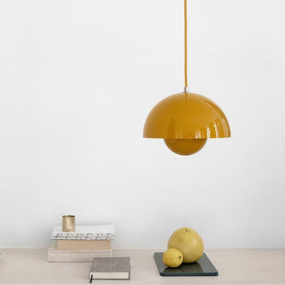 Metalen hanglamp met twee koepels