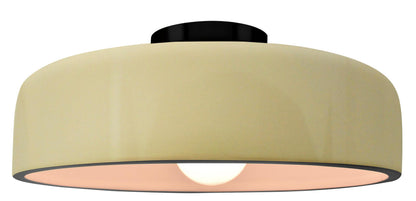 Keramische half-inbouw-plafondlamp met trommelkap