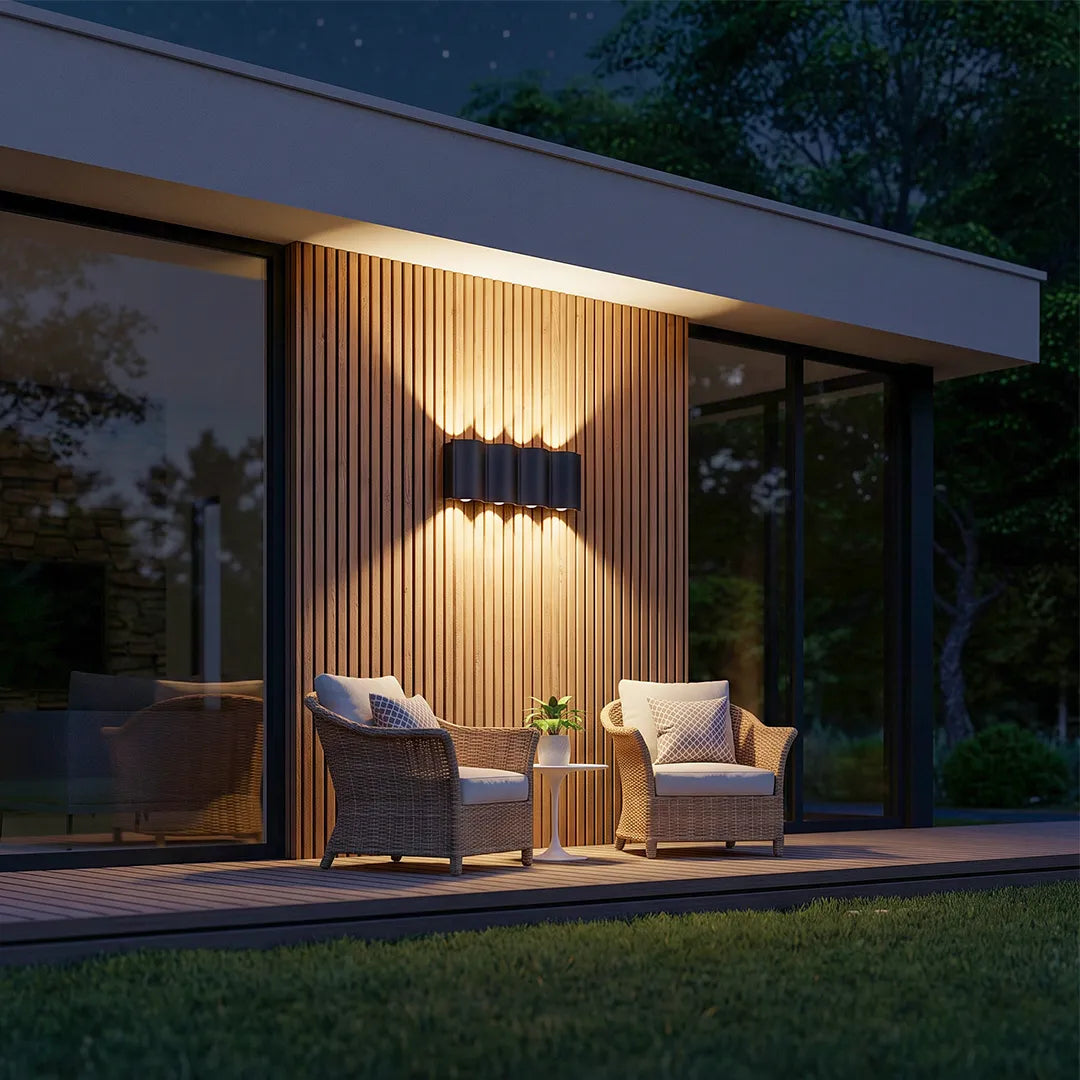 Golfvormige led-buitenwandlamp